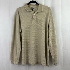 Van Heusen Tan Polo Long Sleeve Shirt Mens Size XL